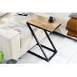 Table d'appoint industrielle BUTLER 30cm naturel bois de manguier métal noir Table basse Z-Design