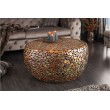 Table basse artisanale STONE MOSAIC 72cm cuivre aspect mosaïque