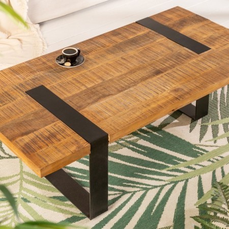 Table basse industrielle IRON CRAFT 120cm bois de...