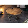 Elégante table basse DIAMOND 70cm nature laiton manguier