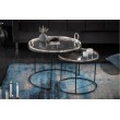 Elegantes 2er Set Couchtische ELEMENTS 62cm silber mit abnehmbarer Tischplatte