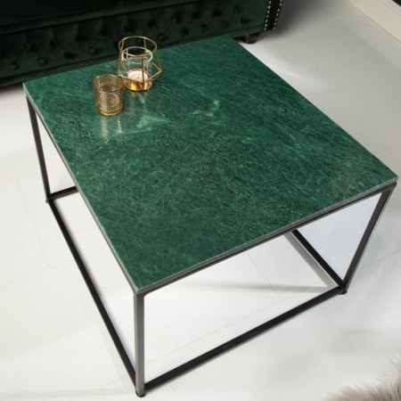 Elégante table basse ELEMENTS 50cm verte avec plateau en...