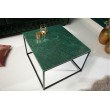 Elégante table basse ELEMENTS 50cm verte avec plateau en marbre poli