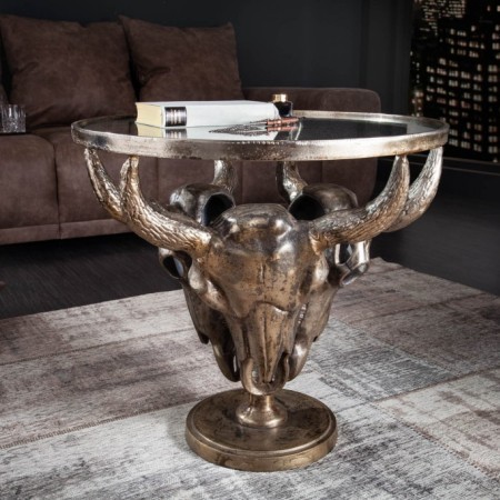Table basse extravagante MATADOR 56cm bronze tête de...