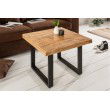 Table basse massive IRON CRAFT 60cm bois de mangue design industriel