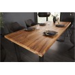 Table de salle à manger massive IRON CRAFT 200cm Sheesham stone finish Industrial Design