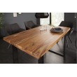 Table de salle à manger massive IRON CRAFT 140cm Sheesham stone finish Industrial Design