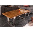 Table basse en tronc d'arbre massif MAMMUT 110cm Acacia Honey Finish 4cm Plateau de table