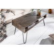 Table basse massive SCORPION 100cm gris bois de manguier Hairpin Legs