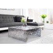 Table basse artisanale ABSTRACT 60cm en aluminium argenté au design Gap