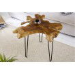 Table d'appoint unique WILD 60cm en teck Rondelle d'arbre Table basse