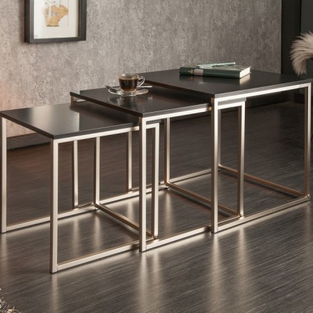Set de 3 tables d'appoint design ELEMENTS 40cm noir mat...